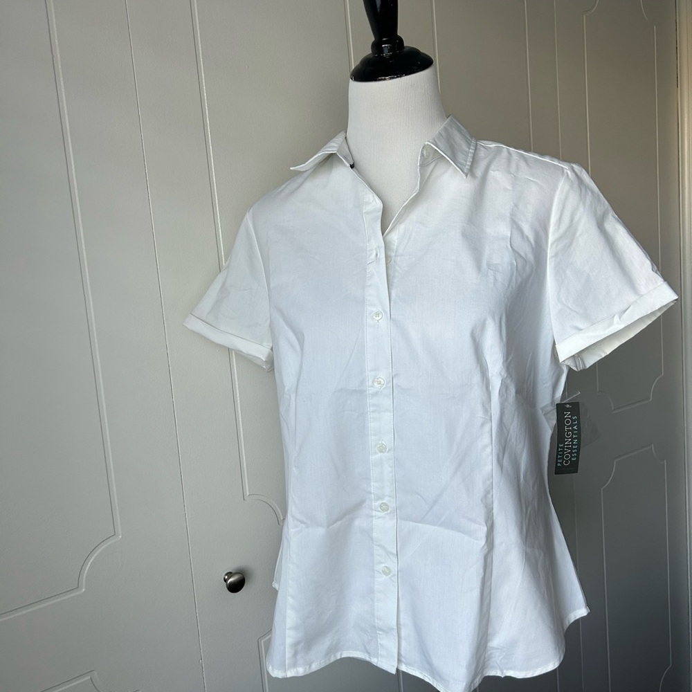 Covington Classic White Short Sleeve Button Down Shirt